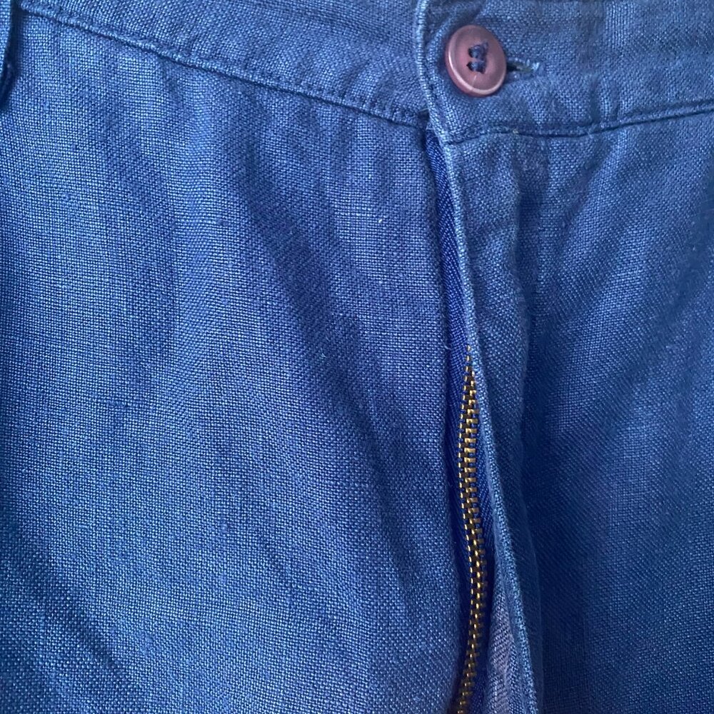 JACOB Vintage 100% Linen Blue Maxi Skirt Size 8 - Picture 2 of 7